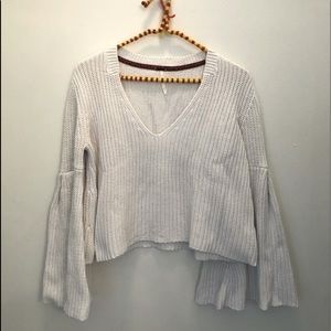 Free People crop sweater with bell sleeves